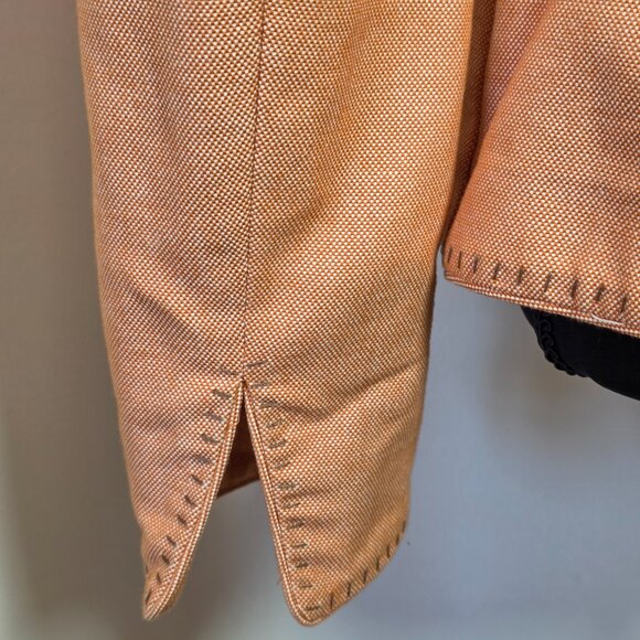 Worth New York Tailored Orange Blazer Size 6 | Whipstitch Detail - Picture 4 of 6